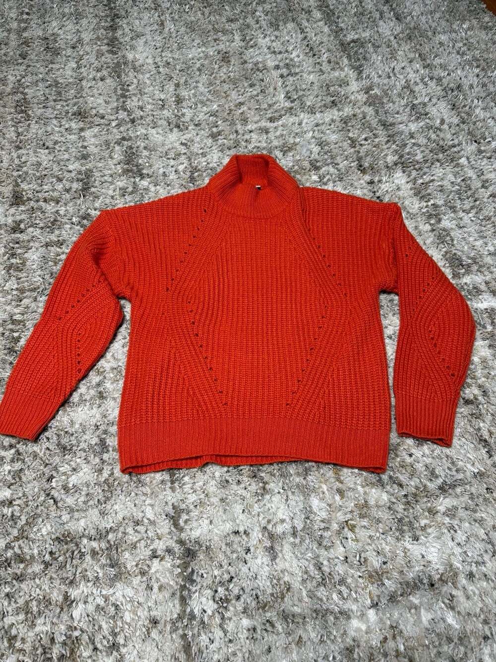 Daytrip Red Mock Turtleneck Knit Sweater